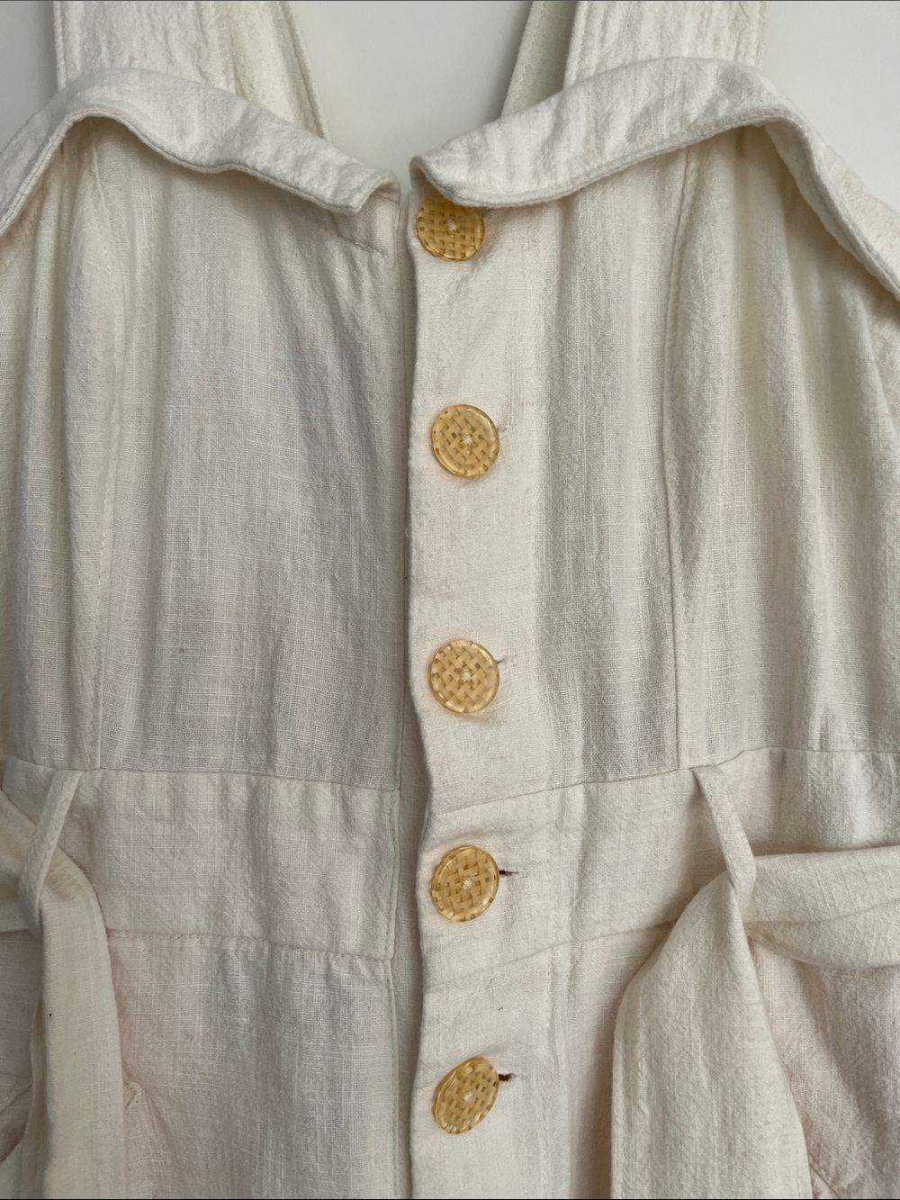 Anthropologie Cape Cod Cream Ivory Jumpsuit - Size 8 - EUC - Picture 6 of 10